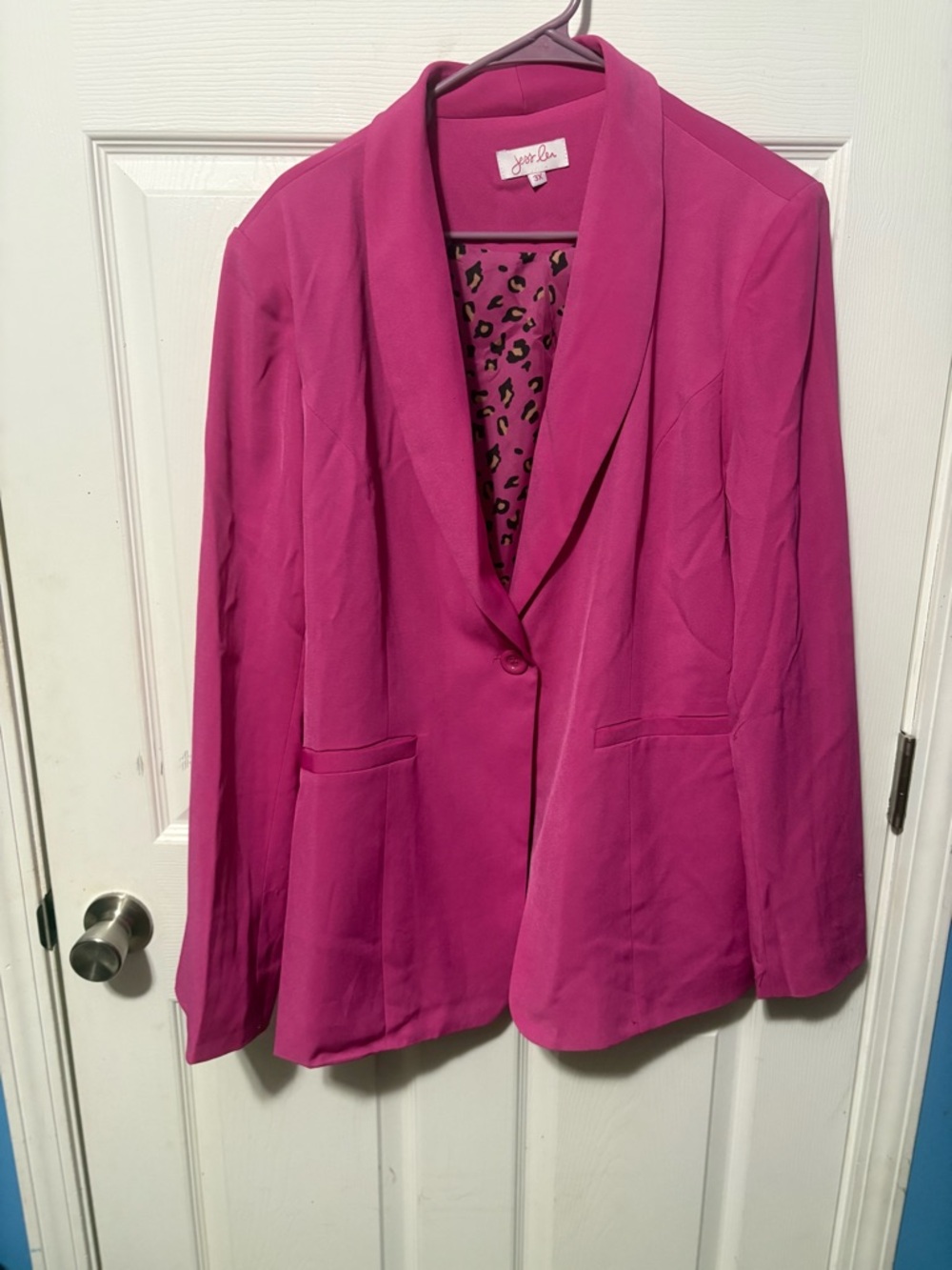 Leota Bright Fuchsia Shawl Collar Blazer